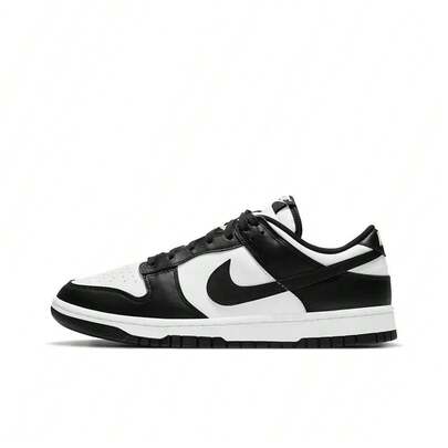  Nike Dunk Low Retro "Black" Leather Sneakers Combine Classic Look With Modern Style. Durable, Low-Top Sneakers, Fashionable, Casual, And Sporty, Available In Black And White With A Panda Design For Men And Women.
