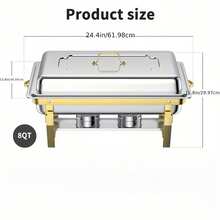 8夸脱不锈钢火锅自助餐套装 - 1个加热底座，派对餐饮用完整火锅套装 - 查看 8