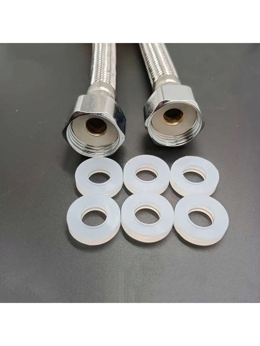 50/30/20/10个装家用管道配件白色硅胶密封防漏垫圈，适用于1/2英寸管道密封，冷热水通用，排水连接，高品质耐热防漏硅胶垫圈，厚度3毫米，经久耐用。 - A - 查看 1