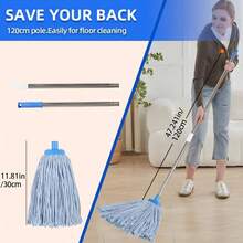 1 cây lau nhà bằng cotton, bền, nhẹ, đa năng, kiểu dáng truyền thống cổ điển, dụng cụ vệ sinh cho nhà bếp và phòng khách. - hình dạng - Xem 8