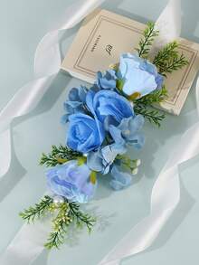 女士时尚新娘礼服腰带，手工花朵腰带，婚礼派对腰带，摄影道具，新娘水晶腰带 - 彩色 - 查看 9