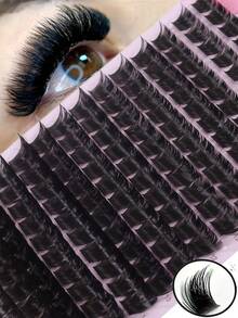 168pcs False Eyelash Clusters - Hypoallergenic, 0.07mm D-Curl, 9-16mm Mixed Natural Look, 3D Volume Individual Lash Extension - View 1
