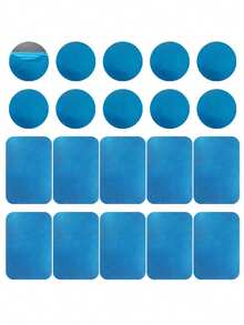 5入/20入/50入組超薄圓形磁性金屬板，帶黏貼，用於汽車手機支架 - 藍色 - 查看 18