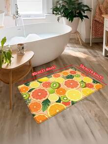 1pc Hand-Painted Tropical Fruit Slice Pattern Doormat, Washable Kitchen Carpet, Room Decor, Small Rug, Entryway Mat, Kitchen Floor Mat, Hallway Rug, Non-Slip Doormat, Indoor Outdoor Carpet, Home Doormat, Fruit Print Floor Mat, Summer Fresh Doormat, Orange Fruit Doormat, Summer Produce Entryway Mat, Housewarming Decor - Colorful Fresh Fruits - View 14
