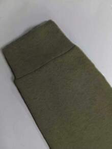 两件套休闲纯色卫衣外套上衣和直筒裤套装，柔软抓绒面料，适合春、秋、冬季穿着。 - 軍綠色88# - 查看 6
