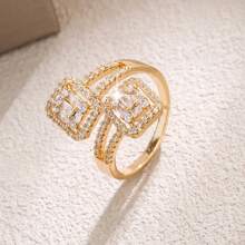 1pc Fashionable Women's Shiny Double-Horn Design Ring, Luxury High-End Style, Suitable For Daily, Party And Banquet Wear - Ring - View 3