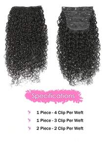 Clip In Hair Extensions 4pcs Pure Protein Silk Human Hair Extensions Long Soft Natural Hairpiece Pixie Curls Hair Extension For Women Natural Black - Natural Black - View 3