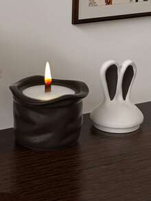 Khuôn silicon thủ công, hũ đựng hình thỏ tai dài có nắp, khuôn tự làm nến, sáp, bê tông, nhựa epoxy. - khuôn silicone trắng - Xem 5