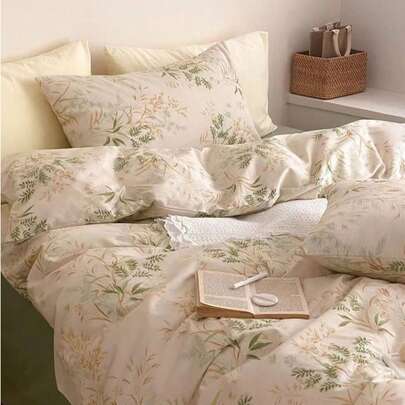 Juego de funda nórdica con estampado floral pequeño (1 funda nórdica + 2 fundas de almohada), suave y transpirable, adecuado para dormitorio y habitación de invitados, lavable a máquina, para todas las estaciones