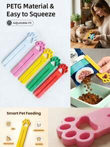 这款猫粮挤压器采用开口式设计，适用于大小两种尺寸的猫粮袋。它是一款便携式猫形膏状猫粮袋挤压器，配有符合人体工程学的把手。产品采用耐用的ABS材料制成，操作和清洁都非常方便。 - 多色 - 查看 5