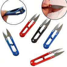 2Pcs Durable U-Shaped Thread Snips, Sharp Carbon Steel Sewing Scissors With Plastic Grip, Precision Nipper For Embroidery & Crafts, Office Essential - Portable - View 8