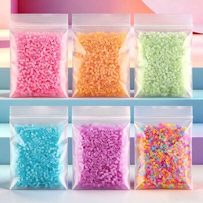 2.6mm Cuentas Sundymot, 1000 piezas/bolsa + Empaque individual transparente en forma de Y, Colgante DIY, Llavero, Suministros de manualidades para joyería, Graduación, Regreso a clases, Navidad, Fiesta, Regalos de cumpleaños, Juego de recarga de cuentas de fusión de 2.6mm multicolor