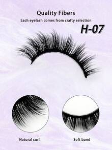 ENCHUW 20 Pairs Luxurious Fluffy Volume Dramatic Messy Faux Mink False Lashes Reusable, Soft, Comfortable Strip Lashes, Lashes, Eyelashes, Fake Lashes - Black - View 3