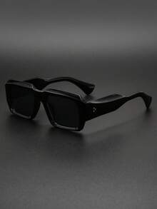 1pc Y2K Style Square Frame Cute Everyday Fashion Glasses For Men And Women - Black - View 1