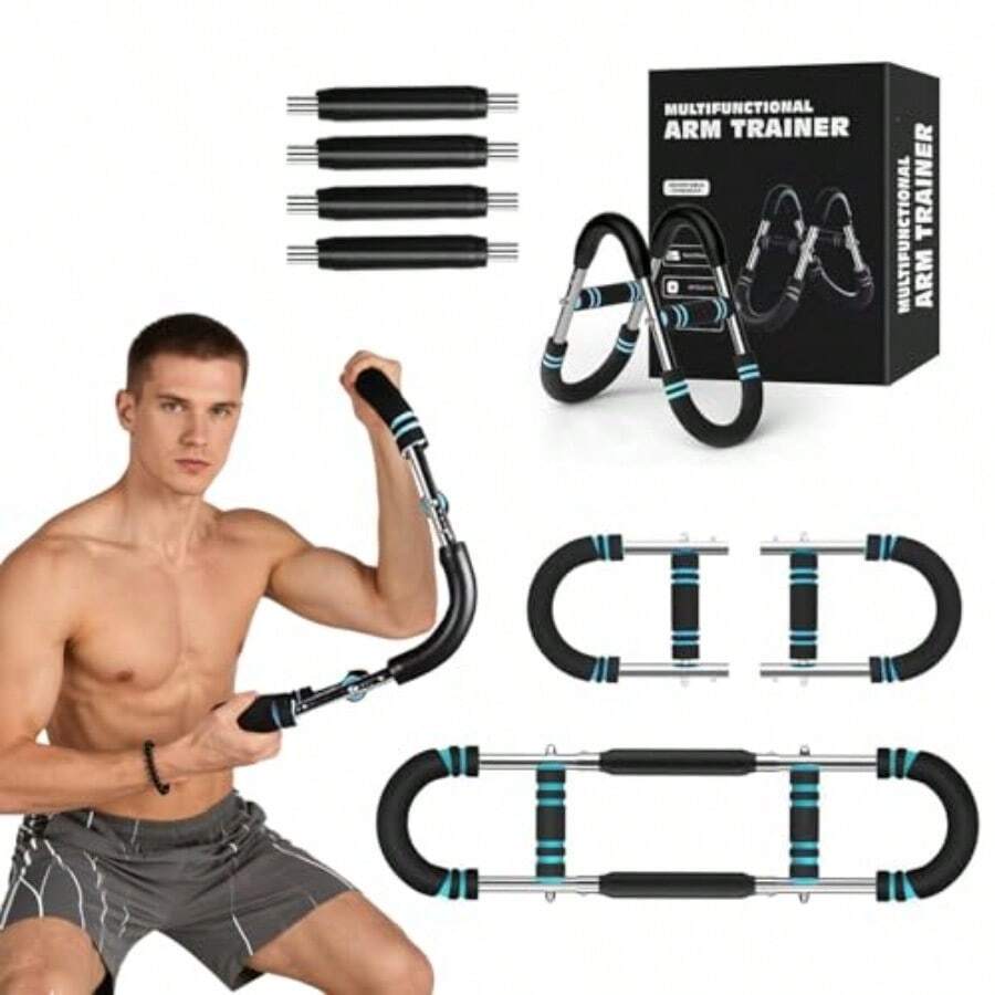 ster - Entrenador de azo ejercicio ajustable de peco con 4 resortes de reencia para es y mujeres entrenamiento en la parte super cuerpo equo de fitness desmontable Power - Azul - Ver 1