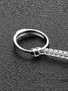 4pcs/8pcs/Set Transparent Ring Sizer Adjuster, Invisible Coil Wrapped Adjustable Rings, Multiple Combinations Available. Transparent Spring Telephone Cord Shaped Ring Sizer. Jewelry Ring Blank And Accessories, Home & Living Supplies. - A - View 4