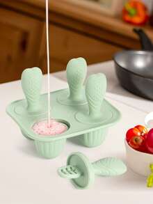 一套硅胶冰淇淋和母乳冰棒模具，可制作完美顺滑的甜点，适合家庭和聚会。派对冰棒模具，趣味设计模具，耐用硅胶模具，冰淇淋制作用品。 - 彩色 - 查看 9