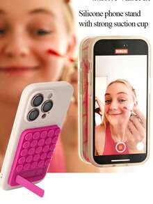 Silicone Suction Cup Phone Holder. Can Be Used In Horizontal And Vertical Positions. Single Suction Cup Stand. Strong Adhesive Silicone Pad. Silicone Suction Cup Phone Holder. - Multicolor - View 4