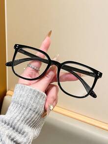 1/2pcs Square Frame Daily Wear Optical Glasses, Campus Style Face-Flattering Glasses(Large-Framed Glasses) - Multicolor - View 7