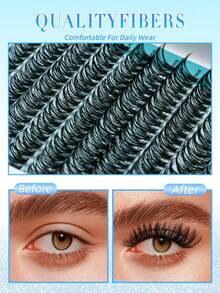 240PCS 40D Curl Individual Lash Clusters Large Capacity Kit Use Raw Materials With A Roughness Of 0.07 D Curl (0.31-0.63inch) DIY Lash Extension Kit, Natural Look & Extra Thick & Wispy & Ultra Soft & Lightweight Reusable Segmented False Eyelashes Perfect For Daily Makeup, Wedding, Party, Festival, Mother's Day,Beginner Friendly Professional DIY Eyelash Extension Set - D - View 5