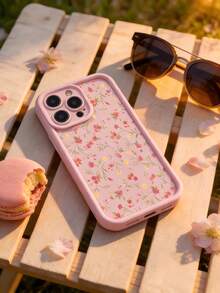Ốp lưng điện thoại họa tiết hoa màu hồng dễ thương, kiểu gradient, đục lỗ, tương thích với Apple 11/11 Pro Max/12/12 Pro/12 Pro Max/13/13 Pro/13 Pro Max/14/14 Plus/16 Pro Max/17 Pro Max, Galaxy S25 Edge, 14C, Moto G Series, C55 - hồng - Xem 7