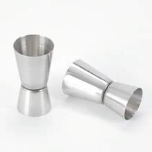 Set 3 buah Jigger Stainless Steel Kontrol Presisi Dua Ujung Multi-Ukuran, Gelas Ukur Koktail Cetakan Satu Bagian Berbentuk Kerucut Perak Minimalis, Alat Pembuat Minuman untuk Pesta di Rumah dan Bar - Perak - View 3