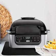 1 tấm lót silicon màu đen chịu nhiệt, kích thước 15x18 inch, chống trượt, thích hợp cho nồi chiên không dầu/lò nướng/máy pha cà phê/chảo rán, chịu lửa, chống dầu, chống bám bẩn, dùng cho bếp nướng. - Xem 5