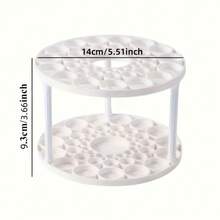 360 Degree Rotating Brush Holder - Shiny Plastic Lining, Suitable For Art Brushes, Cosmetics And Stationery, Compact White Desktop Organizer - Multicolor - View 13