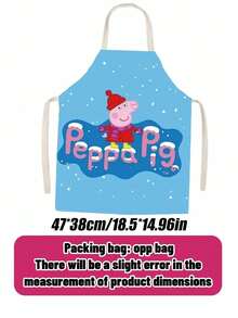 Peppa Pig 卡通成人无袖围裙，亲子居家厨房清洁防污腰罩，专为用餐设计 - 彩色 - 查看 4