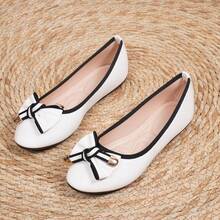 女士平底蝴蝶结套脚鞋，休闲/通勤/户外穿着，夏季 - 白色 - 查看 4