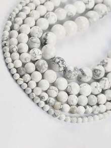 1 Strand Natural Stone White Howlite Gemstone Beads,Round Loose Stone Beads For Jewelry Making Earring Bracelet Necklace Diy Crafts 4 6 8 10mm - Black and White - View 1