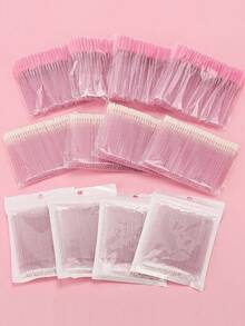 900/600/300/150/30支装睫毛嫁接套装，含刷子、唇刷、超细棉签、睫毛刷和一次性化妆工具 - 粉色 - 查看 3
