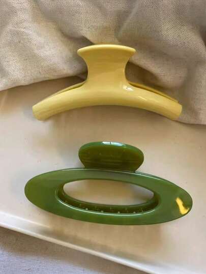 2 chiếc kẹp tóc hình oval cong kiểu retro, kẹp tóc cao cấp màu trơn tối giản, phụ kiện tóc thanh lịch chống trượt dành cho nữ, phù hợp cho sử dụng hàng ngày, dự tiệc, đi biển, du lịch và tạo kiểu tóc.