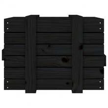 Caja de almacenaje madera maciza de pino negra 58x40 5x42 cm multifunzionale e grande capacità risparmia spazio e facile da pulire stabile e estetico ideale per sala da pranzo sala da pranzo e camera da letto - nero - Visualizzare 8