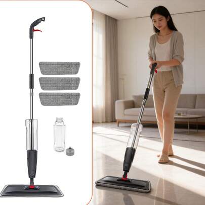 7Sevenjokers 360° Spray Mop For Floor Cleaning With 700ML Refillable Water Tank, 3 Washable Microfiber Pads, Wet Dry Dust Mop Suitable For Hardwood Laminate Tile Ceramic Vinyl Home Kitchen Bathroom Daily Use