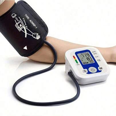Tensiomètre brassard noir avec guide vocal en anglais, tensiomètre domestique bleu, tensiomètre intelligent portable, convient aux personnes âgées