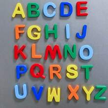 26pcs Colorful Uppercase Letter Stickers And English Alphabet Fridge Magnets Set, Early Learning Educational Toys, Cognitive Development Teaching Materials, Suitable For Home, School, Kindergarten, Perfect Halloween, Christmas, Easter, Birthday Gift For Boys And Girls - Multicolor - View 9