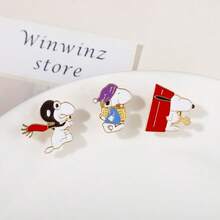 1pc Cartoon Enamel Brooch, Metal Badge Backpack Clothing Jewelry Accessory (Random Style) - Multicolor - View 1