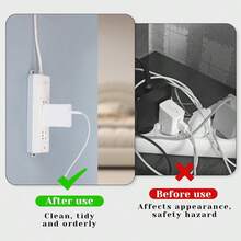 16件套婴儿房电源插座整理架，壁挂式粘钩插座电线整理器，强力无缝壁挂式电线整理器带支架 - 彩色 - 查看 5