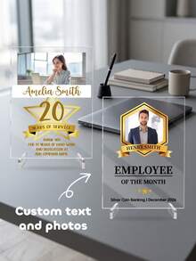 Quà tặng cá nhân hóa nhân viên xuất sắc tháng bằng acrylic, khung vàng, ảnh và chữ, bảng quà tặng cá nhân hóa, bảng acrylic, quà cảm ơn cá nhân hóa, quà tặng ảnh mạ vàng nhân viên xuất sắc tháng, bảng quà tặng cá nhân hóa cho nhân viên. - Nhiều màu - Xem 2