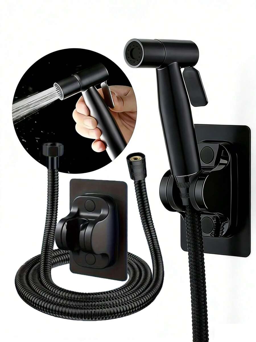 Conjunto de 3 Peças de Chuveiro de Mão Montado na Parede: Projetado com Plástico de Alta Pressão, Multifuncional e Durável, Adequado para Limpeza de Banheiro e Uso Geral em Banheiro. Inclui uma Mangueira Extensível de 2 Metros e Suporte Montado na Parede. Ideal para Banheiros, Sanitários, Lavagem de Animais de Estimação, Espaços Sanitários Modernos, Trailers, Higiene Pessoal e Limpeza Doméstica Geral. Um Acessório Perfeito para Qualquer Banheiro ou Sanitário, e uma Excelente Opção de Presente.