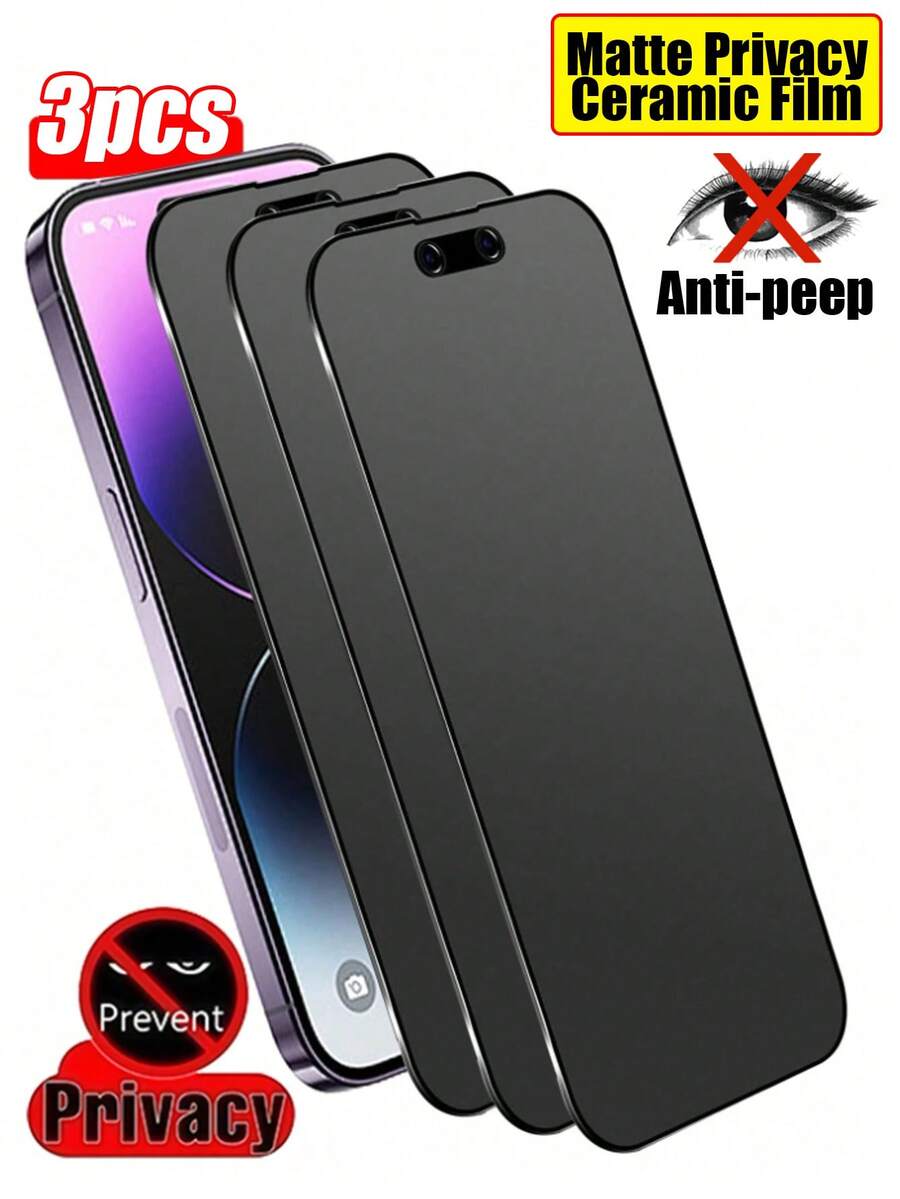 Mr. War Gorilla 3pcs - Anti-Peeping Privacy Screen Protector, Suitable For Daily Outings And Office Operations, Achieving Approximately 28-Degree Tilt Angle Privacy Protection, Optional Ultra-Thin Base Material Combined With Exquisite Surface Treatment, Smooth Touch And Easy To Handle, Anti-Scratch, Compatible With IPhone 17 Promax/16 Promax/15 Promax/14 Promax/13 Promax/12 Proma/17 Pro/16 Pro/15pro/14 Pro/17air/16/15/14/13/12/11 And Other Series.