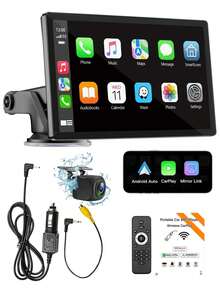 7-Inch High Definition Portable In-Car Stereo Touchscreen, Compatible With All Vehicle Models, Supports Apple CarPlay And Android Auto, Features Mirror Link/Reverse Camera/Bluetooth/GPS Navigation/AUX Interface - A - 查看 11