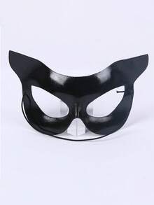 黑猫服装配饰，猫女风格，闪亮舞会猫面具，万圣节成人猫耳尾巴套装，配水钻项圈 - 黑色 - 查看 7