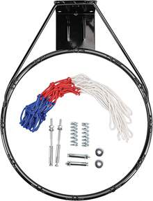 Dripex Basketball Rim 18'' (45cm) Full Size Replacement Outdoor Wall Door Mounted With All Weather Net Solid Steel 18 Inch - Black - View 3