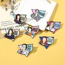 1枚胸针、徽章、时尚电视剧珐琅别针（款式随机） - 彩色 - 查看 3