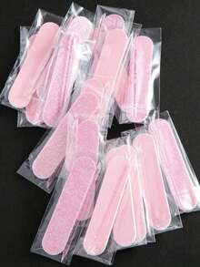 10 Packs Glitter Pink Dual Use Disposable Mini Nail Buffer File Set For Nail Art Sanding Polishing Buffer Nail Files Block Professional Manicure Set - Pink - View 1