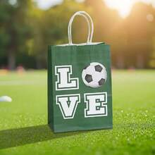 6/24pcs Football Themed Paper Bags, Football Shaped Candy Bags, Suitable For Football Theme Children & Adult Birthday Party Decorations - 334 - View 6