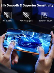 2pcs Full Screen Ultra-Clear Screen Protector, Silk-Screened Framed Tempered Glass, Anti-Scratch, Anti-Fingerprint, Compatible With Phone Cases, Smooth Edges Fit Phone Screen, Compatible With IPhone X/XS/11/12/13/14/15/16/17 Series - Black - View 2