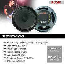 5 Core 12 Inch Guitar Speaker 300W Replacement 16 Ohm Amplifier Cabinet Driver - GSP 12150 16 - View 5